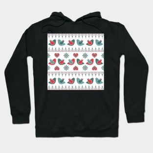 Birds and Hearts Pattern Hoodie